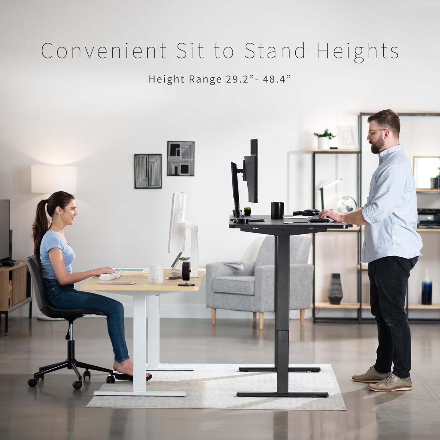 VIVO Large Electric 83 x 30 in Standing Desk, Memory Height Adjustment, 1B Series, White Top White Frame, DESK-KIT-1W8W