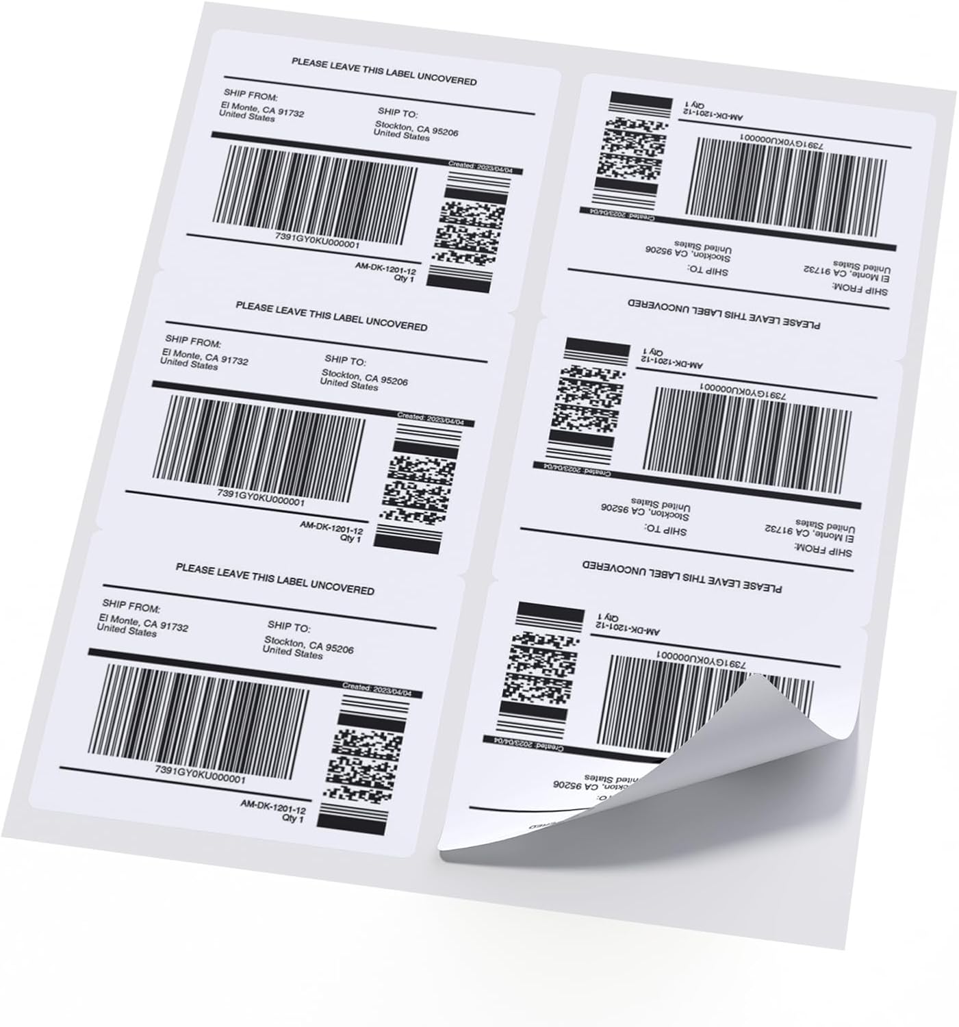 3-1/3" x 4" Shipping Labels,Printable White 6 UP Label for Laser/Inkjet Printers,Self Adhesive 3 1/3 x 4 Matte Mailing Label Stickers(2000 Sheets, 12000 Labels)