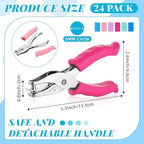 Crtiin 24 Pieces Single Hole Punch Handheld 1/4 Inch Hole Metal Paper Puncher - Image 2