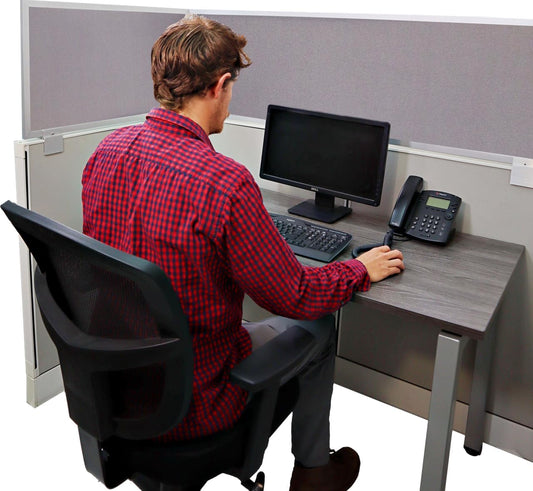 OBEX Acoustical Cubicle Privacy Screen Extender Desk Panel & Office Divider, Add Separation & Block Noise, 18" x 72", Slate