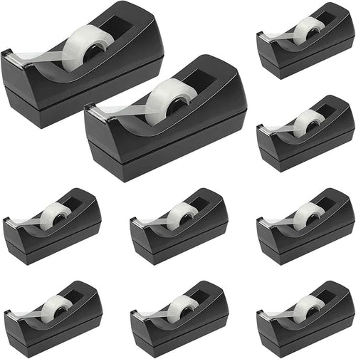 10 Pack Desktop Tape Dispenser Bulk Black Tape Roll Dispenser Non Skid Base by AllThemedPartyDecorations