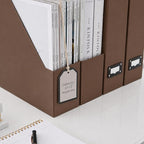 BLU MONACO | Cardboard Magazine File Holder Set of 6 | Vertical Magazine File - Image 6