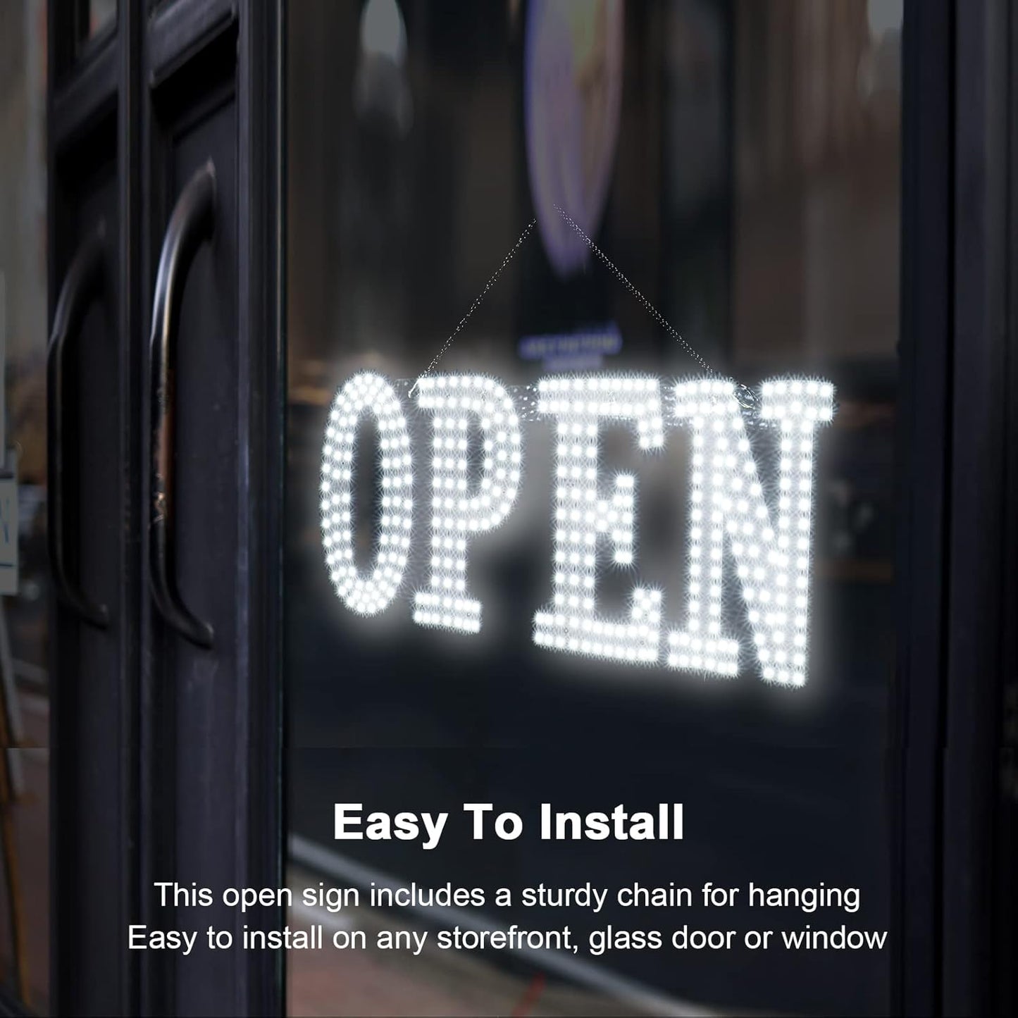 40"x14" Extra Large LED Open Signs for Business, Unique Design Super Bright Open Sign with Chain, High Visibility Open Sign for Stores Bar Hotel Retail Shops Window Salon Office