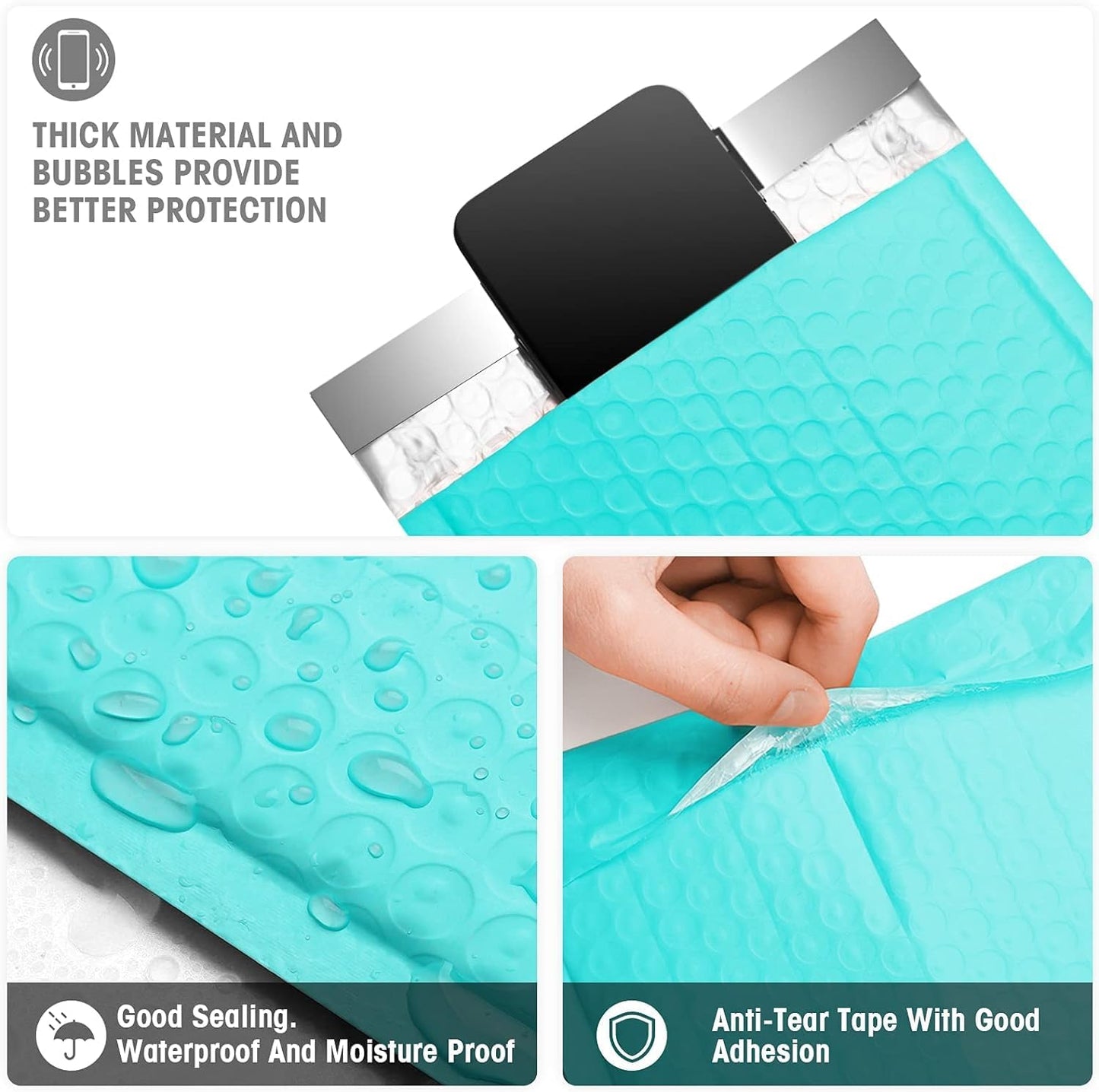 Metronic Bubble Mailers 6x10 Inch 600 Pack Teal Bubble Mailers Usable Size 6x9'' Waterproof Padded Envelopes for Decorations Packaging, Shipping, Mailing, Small Business Supplies
