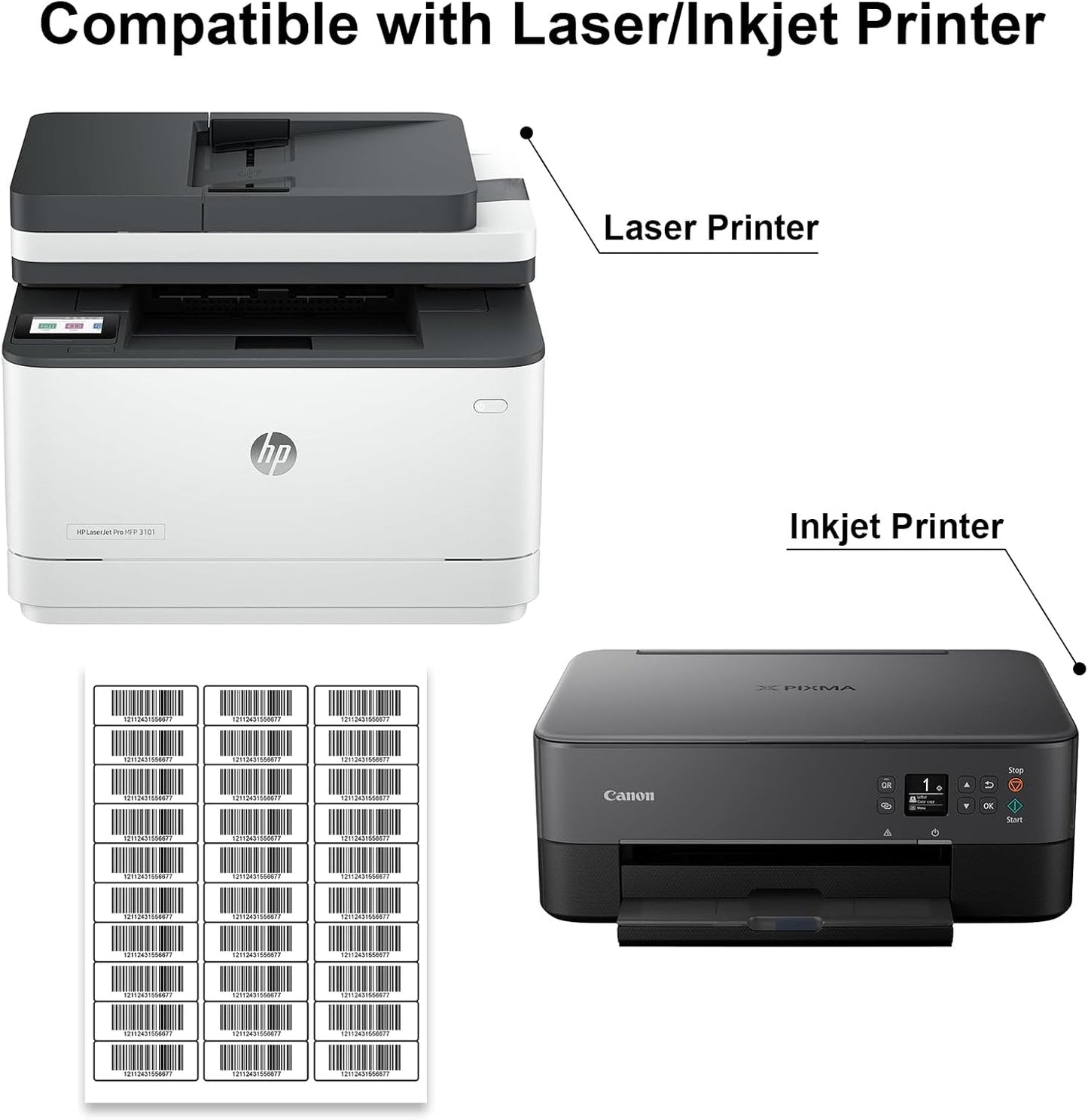 1200 Labels 40 Sheets Address Label Sticker for Laser & Inkjet Printer, 1" x 2-5/8" White Blank Printable Shipping Address Labels, Strong Adhesive for FBA Label, Easy to Peel