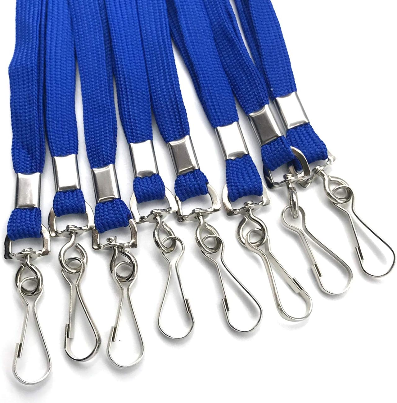 Safety Lanyards Premium Breakaway Blue Lanyard Comfortable Neck Straps Lanyards Swivel J Hook for ID Badges 50 Pack