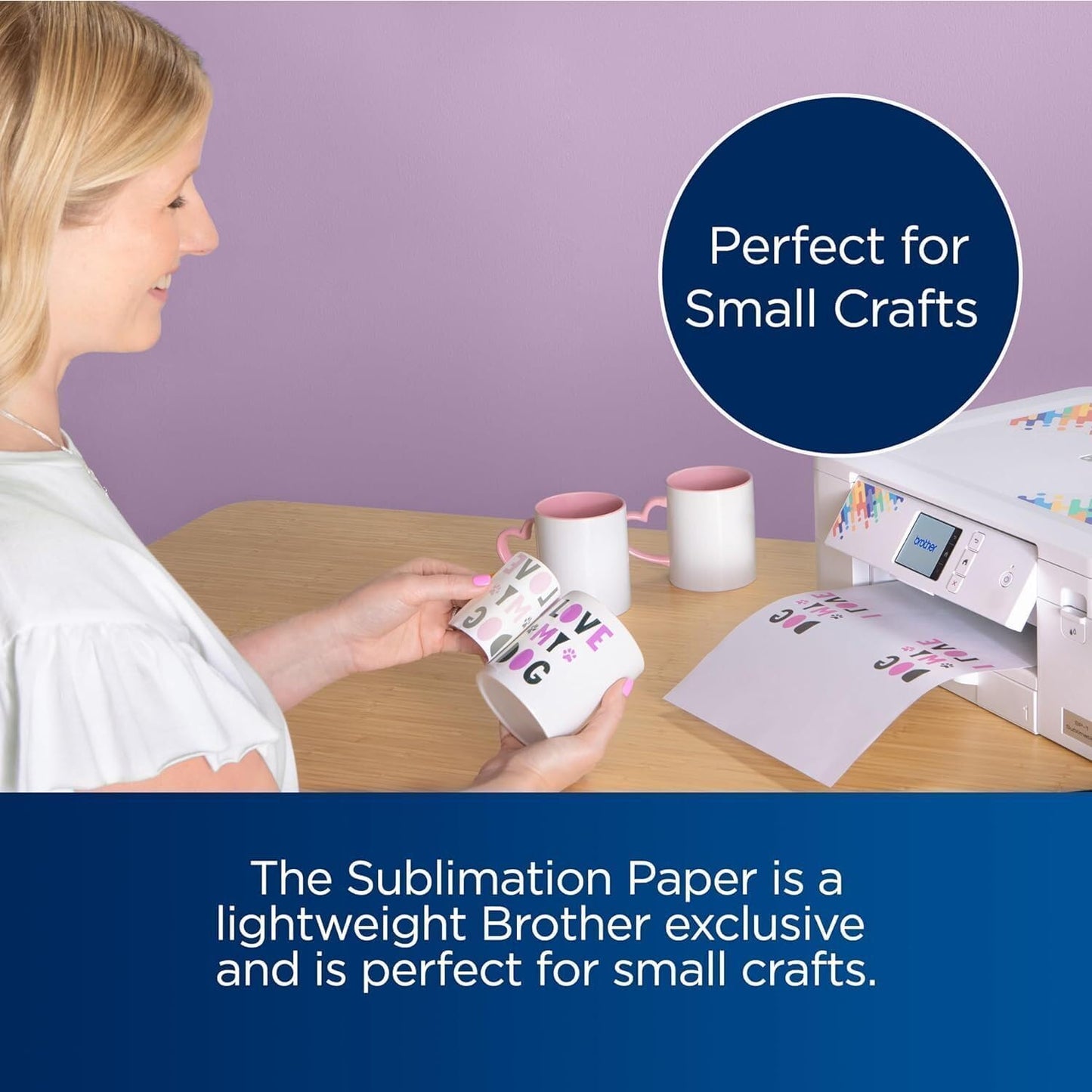 Brother Sublimation Printer, High-Speed Printing with Wireless Connectivity, and Sublimation Paper, 100 Sheets