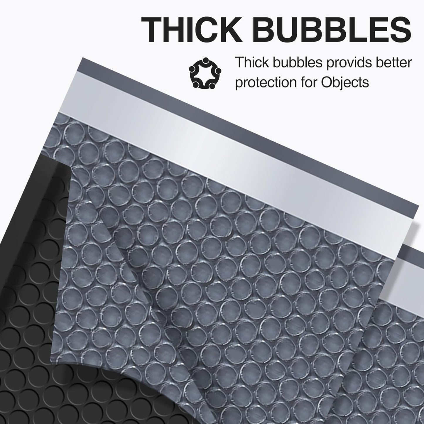 UCGOU Bubble Mailers 12x16 Inch 40 Pack Usable Size 12x15 Inch Large Padded Envelopes Black Waterproof Packaging Bags for Shipping Self Seal Strong Adhesion Envelopes for Jewelry Makeup Supplies