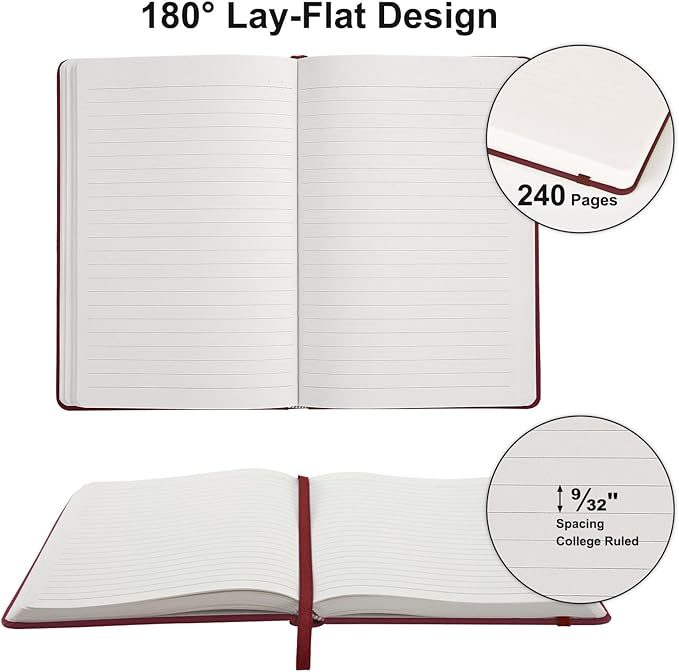 Comix 6 Pack Lined Journal Notebooks, 240 Pages, 5.5 x 8.3 inch, A5 Medium - Image 3