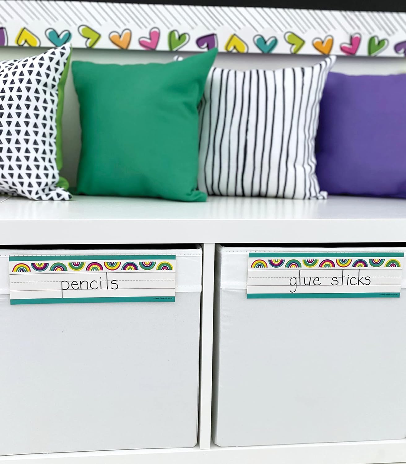 Carson Dellosa Kind Vibes 36PC Name Labels for Kids, Boho Rainbow Tags for Labeling Classroom, School Supplies, Chalkboard, Desk Organizer and Locker Organization Teacher Decor
