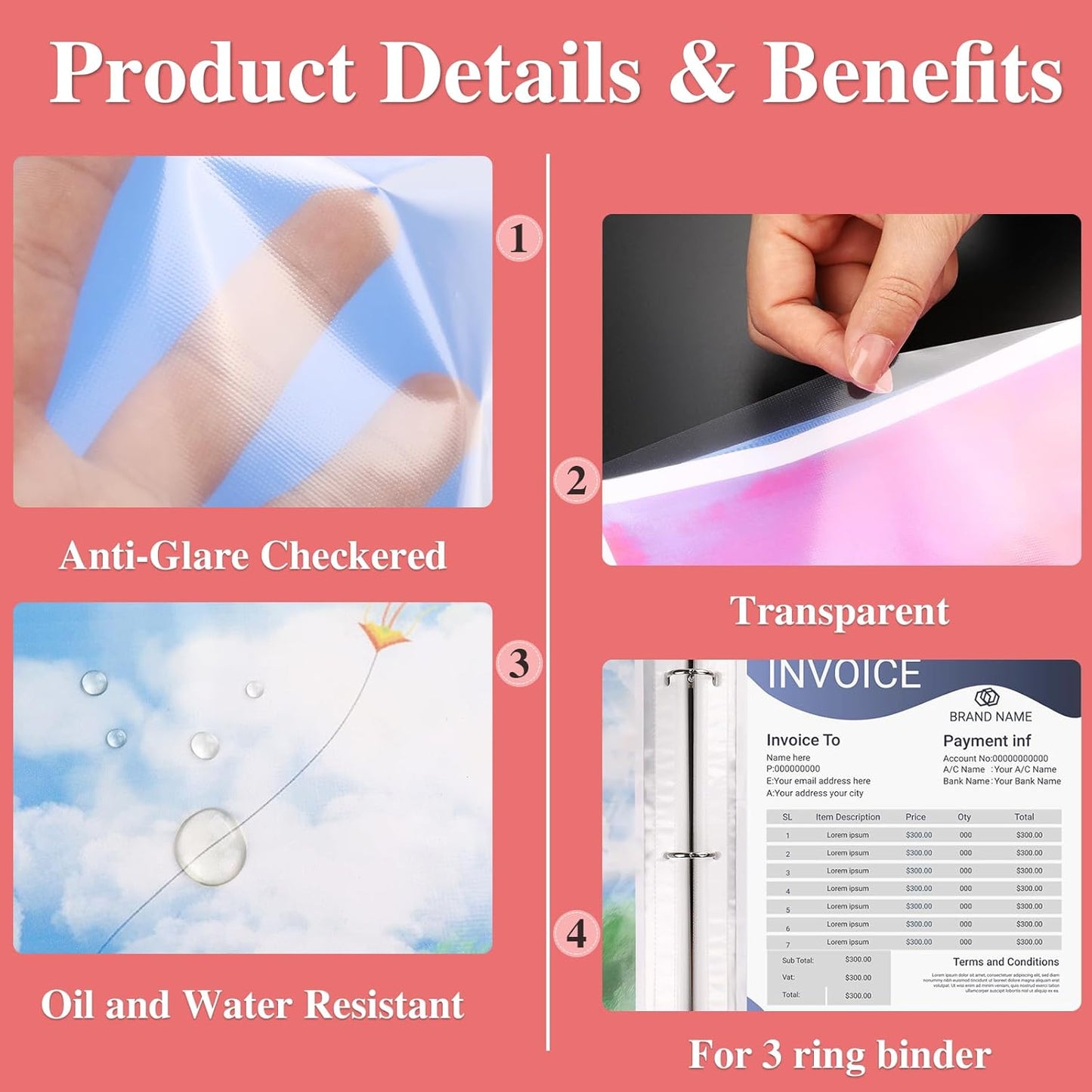 600 Pack Sheet Protectors 8.5 x 11 inch Clear Page Protectors for 3 Ring Binder, Plastic Sleeves for Papers, Document