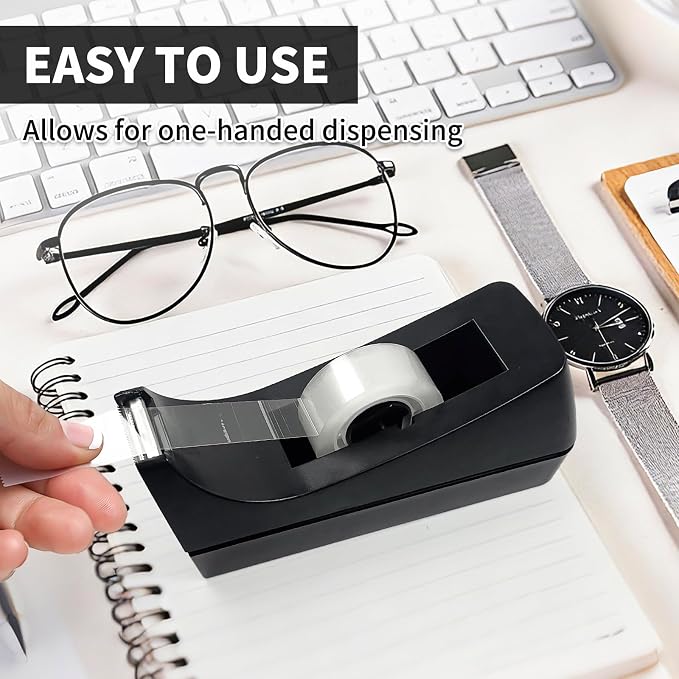10 Pack Black Desktop Tape Dispensers Bulk Tape Roll Dispenser Non Skid Base - Image 4