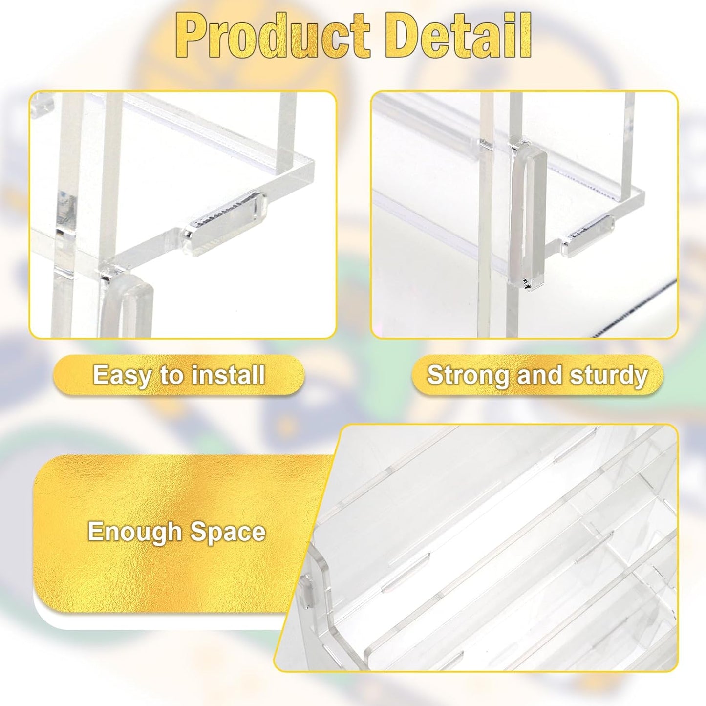 3 Tier Acrylic Trading Card Display Stand Graded Card Display Baseball Card Display Case Sports Card Display Case Magnetic Card Holder Stand Stadium Displays for Trade Shows Vendors Retail (No Cards)