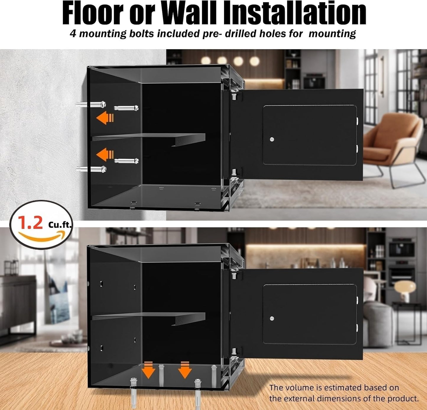[ 1.2 Cu.ft. ]PATRON Fireproof Safe for Home,Digital Security Home Cabinet Safes for Money Cash Documents,Safe Box with Electronic Keypad,Removable Shelf for Office Business 1.2 Cu.ft.