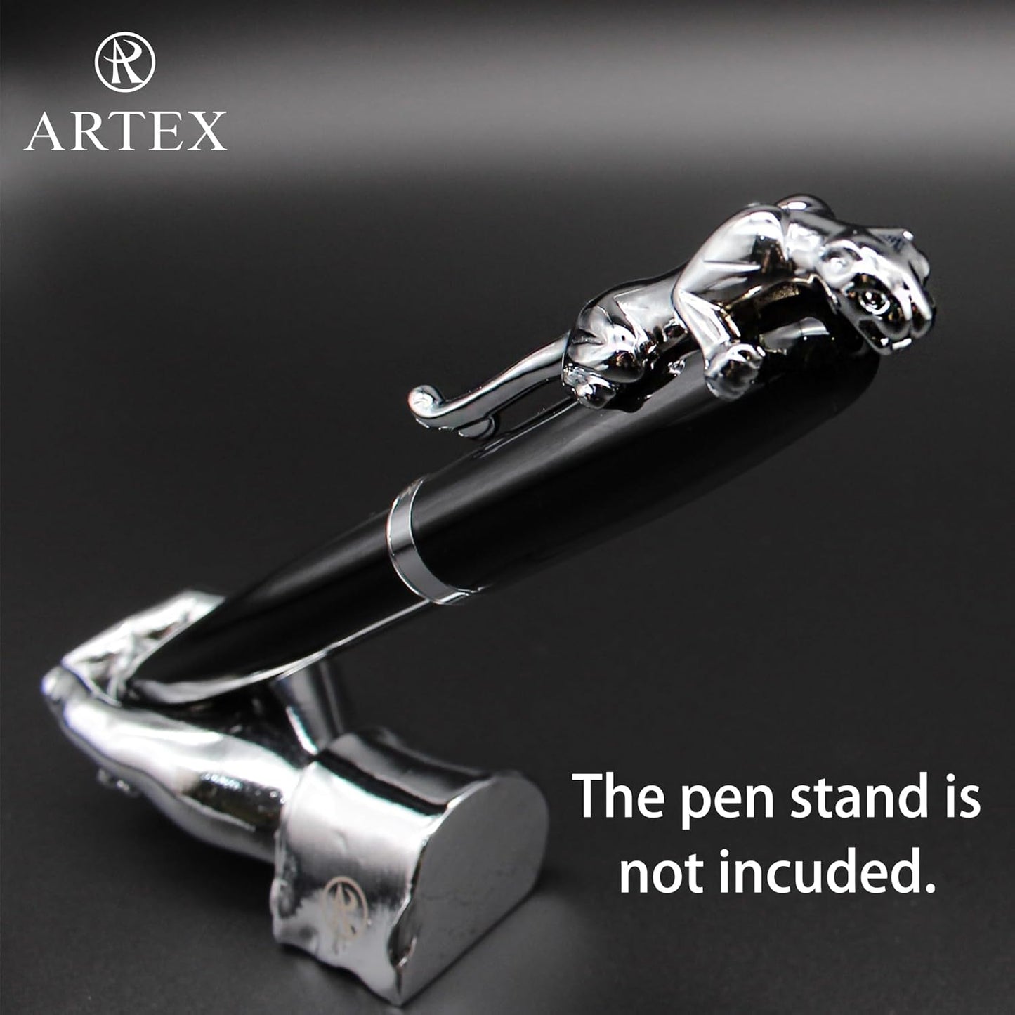 Stylish Fountain Pen : Luxury,Elegant, Germany F Fine Nib, Gift for Men & Women, Professional, Executive, Metal, Gift Box (Black/Silver (Leopard))