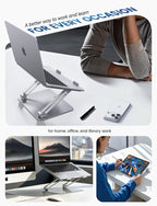 Lamicall Adjustable Laptop Stand, Portable Laptop Riser, Aluminum Laptop Stand - Image 5