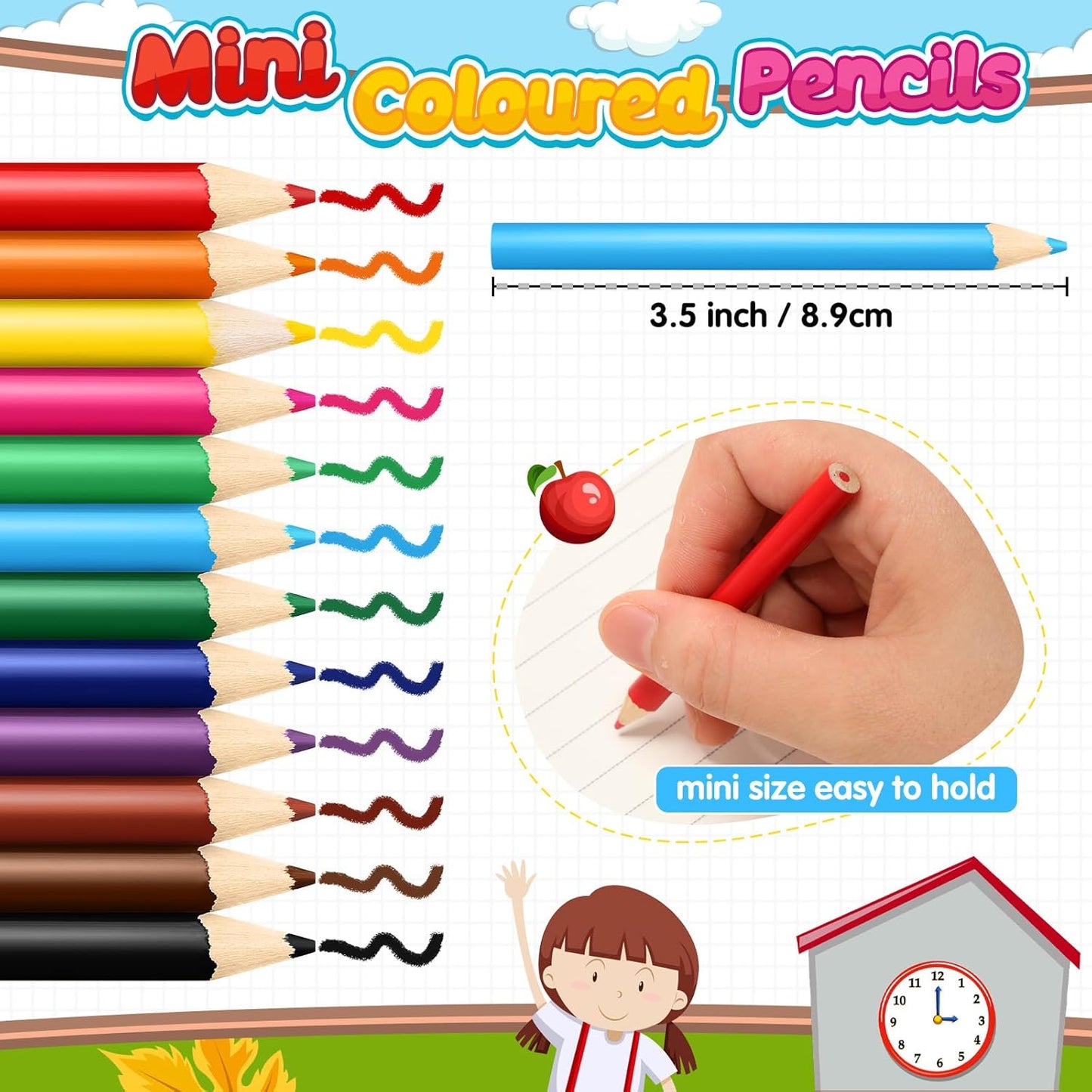 36 Sets Mini Drawing Colored Pencils Bulk with Sharpener for Kids 3.5" Small 12 Colors Travel Colored Portable Pencil Set Back to School Gifts for Students Adults Art Painting Classroom