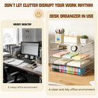 Leffis 5 Tier Acrylic Desk Organizer, Desktop Document Sorter - Image 8
