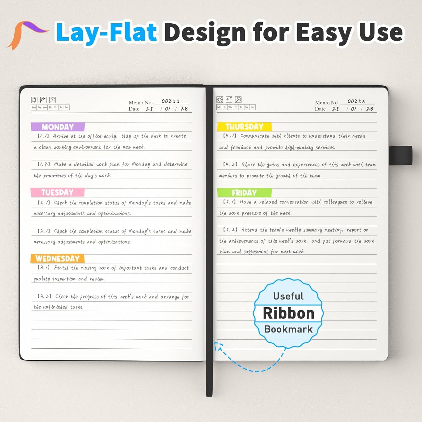 Oucaru Lined Journal Notebook, 4 Pack, 180 Pages, A5 Journals for Writing, 100 GSM Thick Paper, Small Notebooks Daily Journal for Women Men Work, Business, School, Travel Supplies