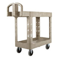 BRUTE Heavy Duty 2-Shelf Utility/Service Cart, Lipped Shelves, Ergonomic Handle by RubbermaidCommercialProducts