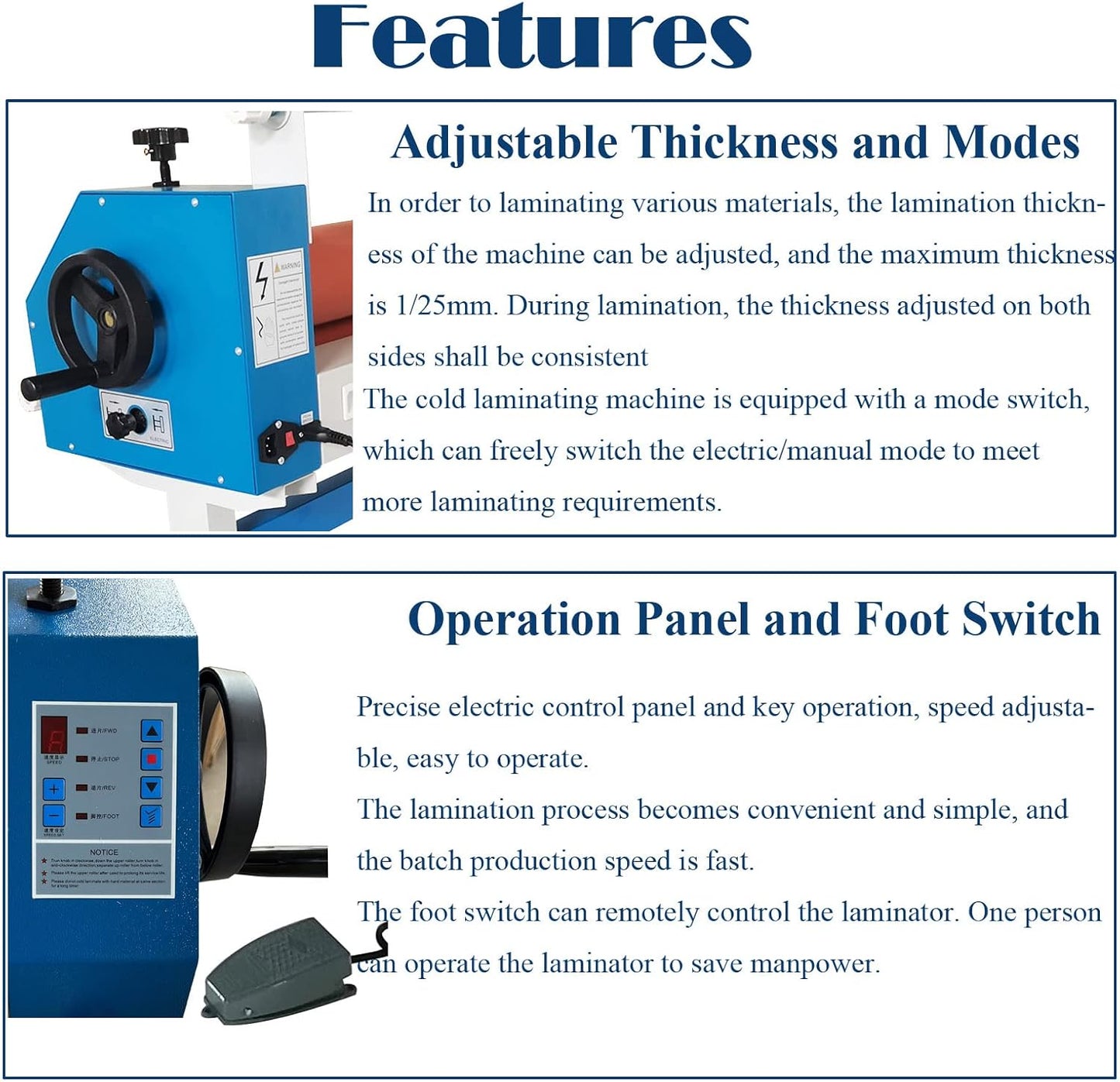 51in Electric Manual Cold Roll Laminator 1300mm Wide Format Vinyl Photo Film Hold Rod Laminating Machine with Casters Soft Rubber Roller for Commercial Offices