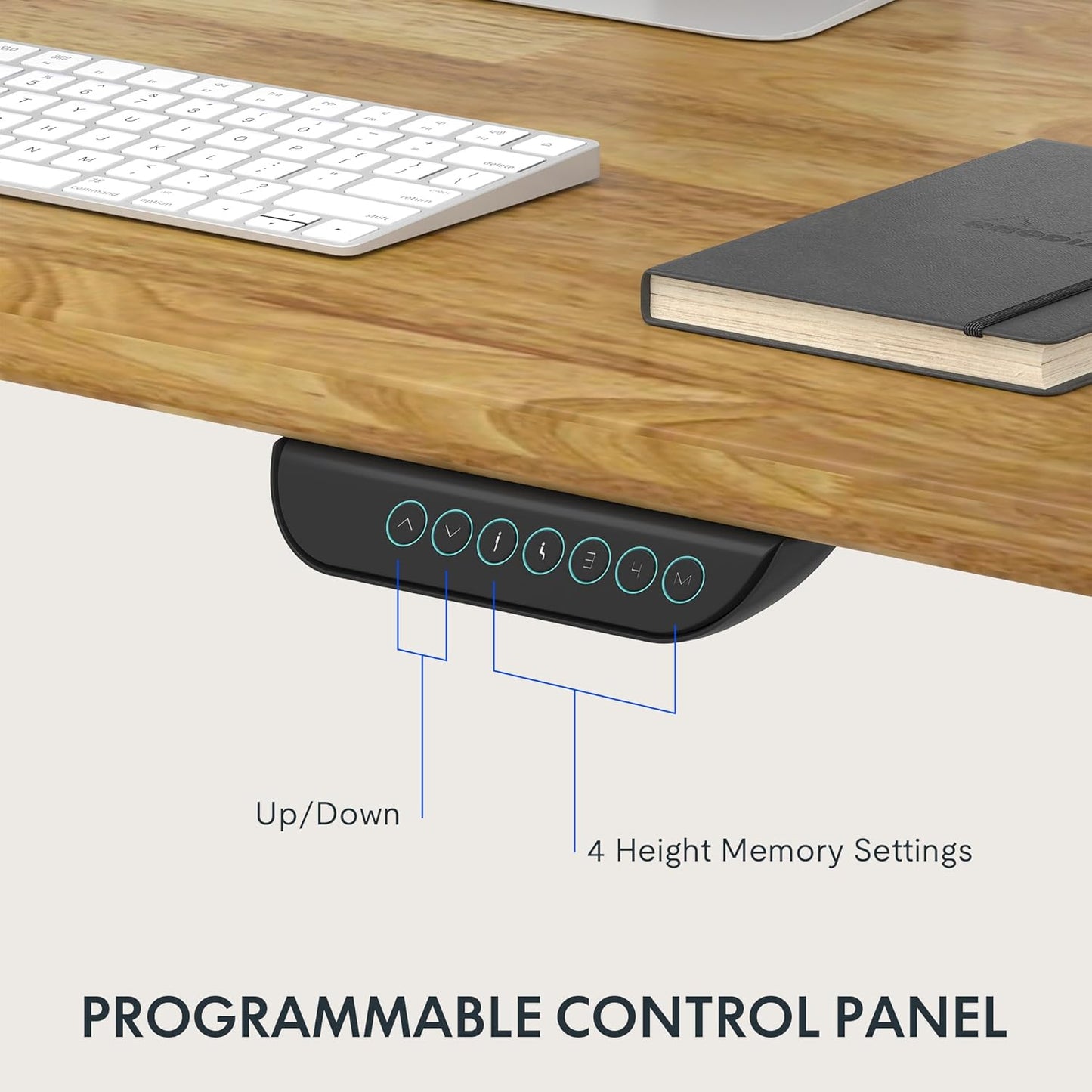 FLEXISPOT E6 MAX Rubber Wood Dual Motor 3 Stages Standing Desk 55x24 Inch Whole-Piece Board Electric Height Adjustable Stand Up Desk 150KG Load Capacity(White Frame + Rubber Wood Desktop)