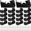 Yahenda 18 Pack Black Desktop Tape Dispenser Non Skid Base by Yahenda