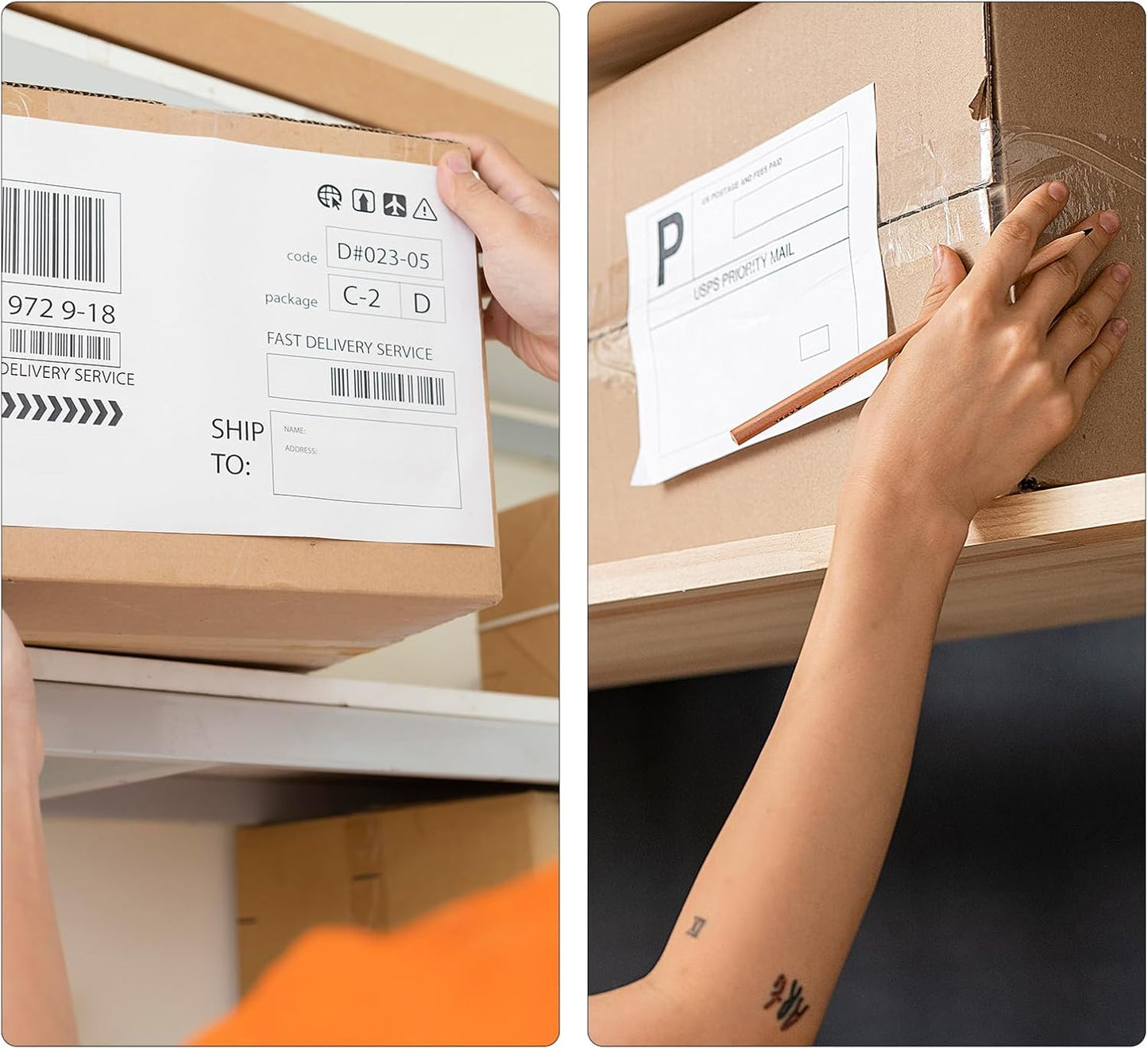 Hehua 4-Roll 1744907 with RFID Chip 4 x 6 Direct Thermal Printer Shipping Labels Compatible with DYMO LabelWriter 5XL 4XL LW Extra-Large Internet Postage Labels, 4" x 6", Total 880