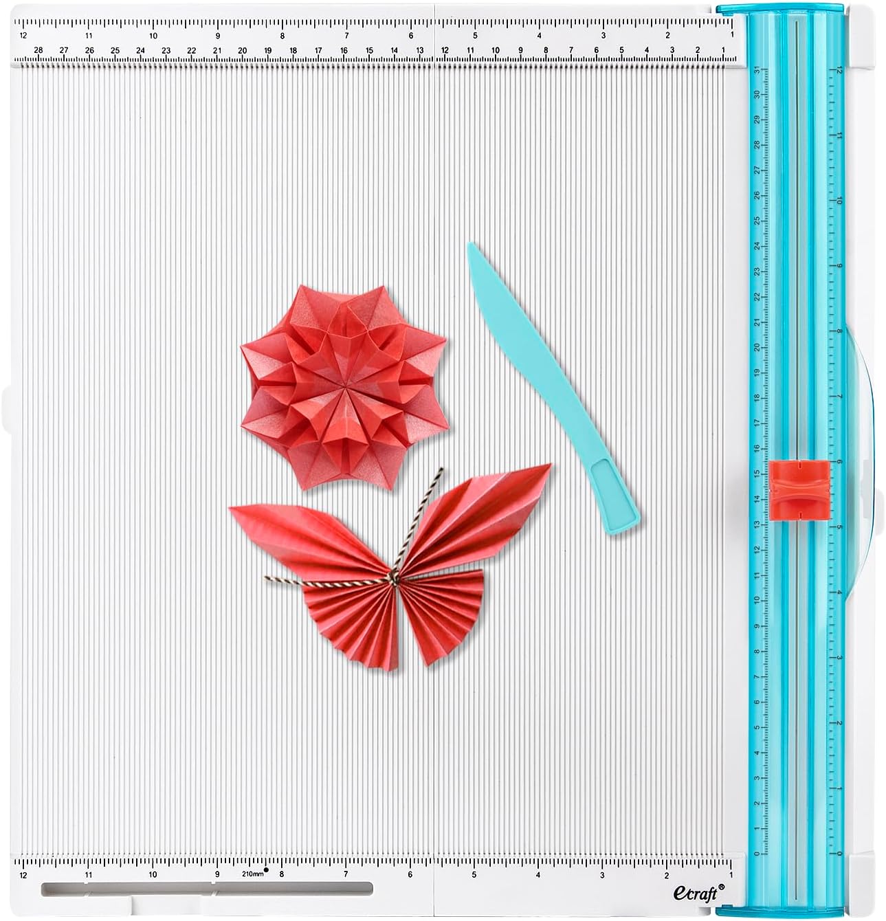 Ecraft 12 x 12inch Paper Trimmer Cutter Score Board, Scoring Tool with Paper Folding, for Making Scrapbooking, Cards, Envelope, Coupons and Photo