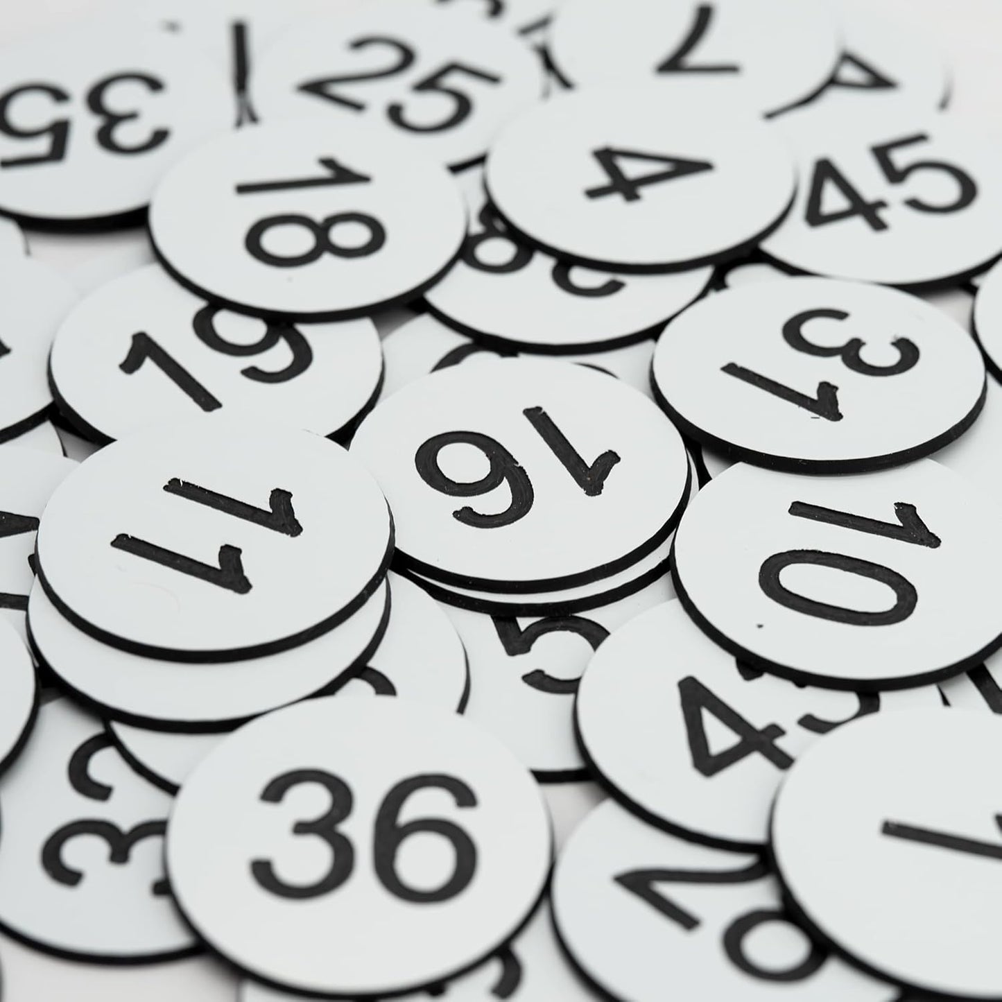 StayMax Plastic Number Tags Engraved Numbered Tags Without Hole (101-200, White)