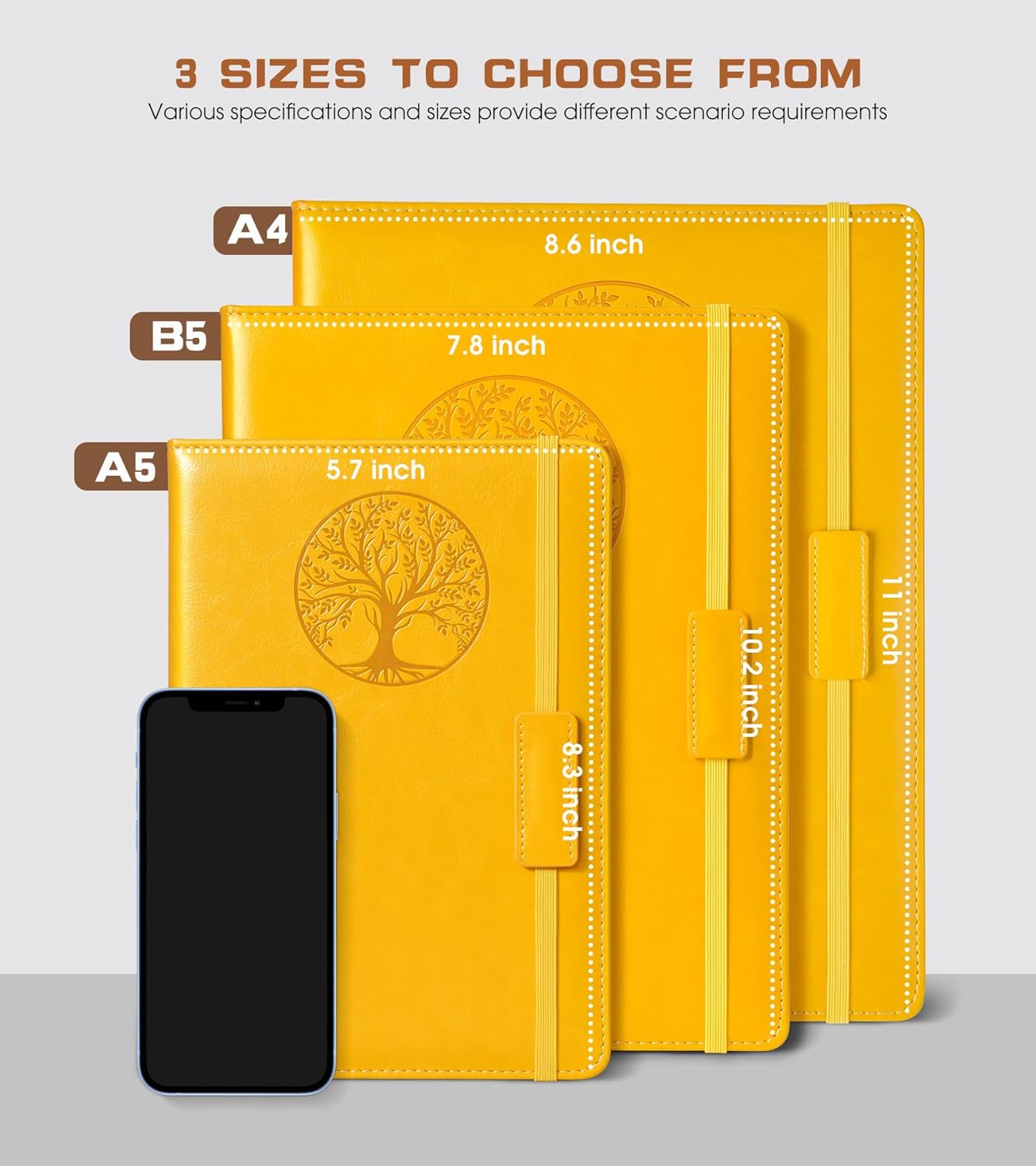 Lined Journal Notebook for Women Men,256 Pages B5 Large Hardcover Leather Journals for Writing,Travel,Business,Work,School,College Ruled Notebooks for Note Taking,Diary Notepad 7.8"×10.2"