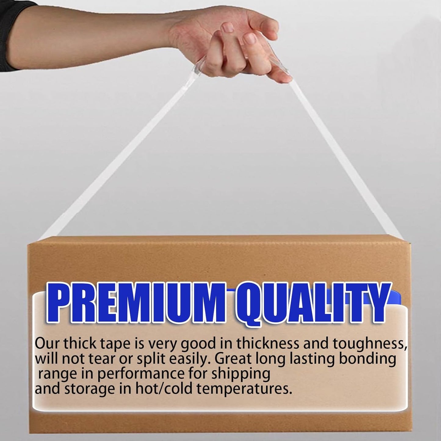 Clear Packing Tape, 18 Pack Heavy Duty Packing Tape with 3 Dispenser for Shipping Moving Storage and Mailing,1.88 inches Wide, 60 Yards Per Roll, Total 1080 Yards