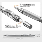 Nicpro 20PCS Metal Mechanical Pencil Set in Leather Case, Art Drafting Pencil - Image 3
