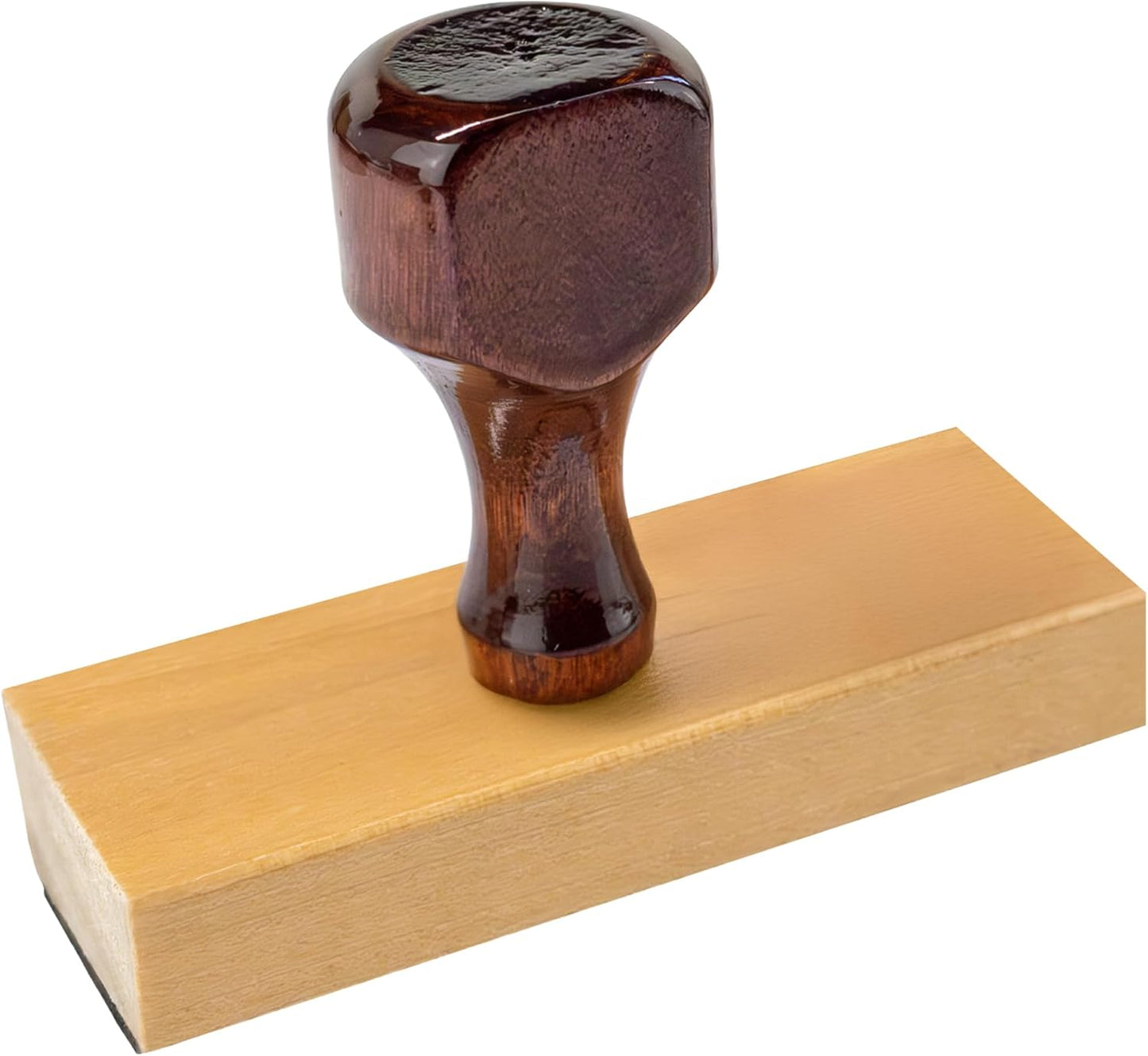 Custom Logo Hand Stamp - Personalized Wood Rubber Stamp - Upload Your Own Image (1"x4")