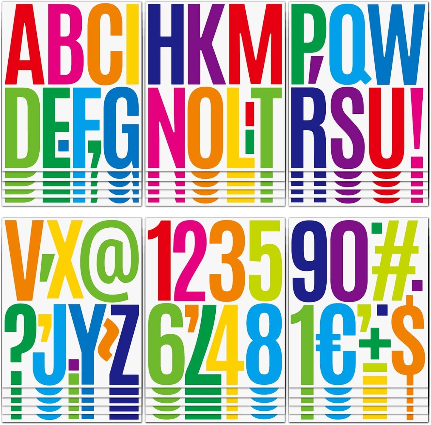 305 Pcs Waterproof 5" Vinyl Alphabet & Number Stickers - Self-Adhesive for Mailboxes, Windows, Doors, Signs, Vehicles, and More (Colored, 5 Inch)
