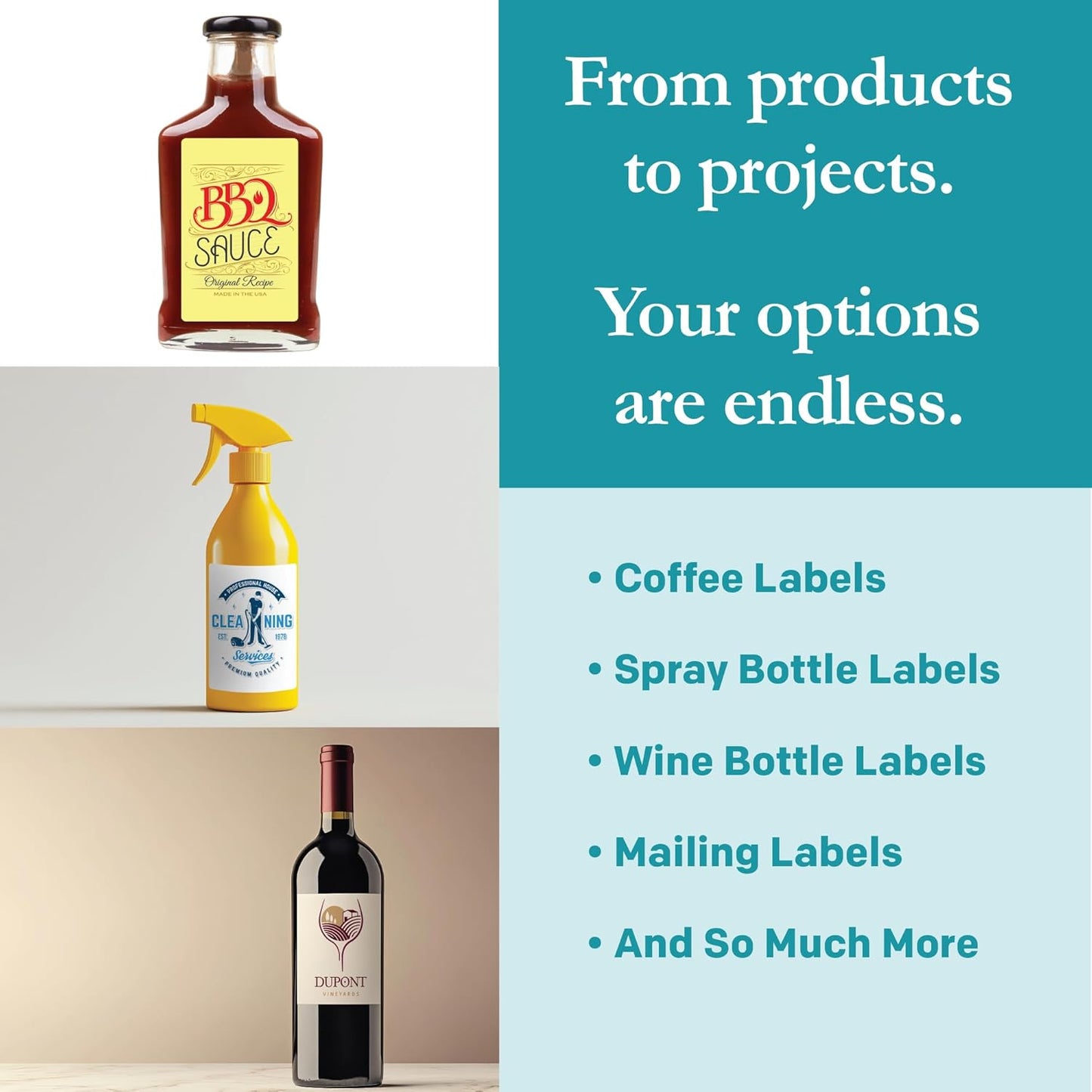 Premium Label Supply White Sticker Labels – 3" x 5" – Laser/Inkjet Compatible – (4 per Sheet), 1000 Sheets – 4,000 Total Adhesive Labels