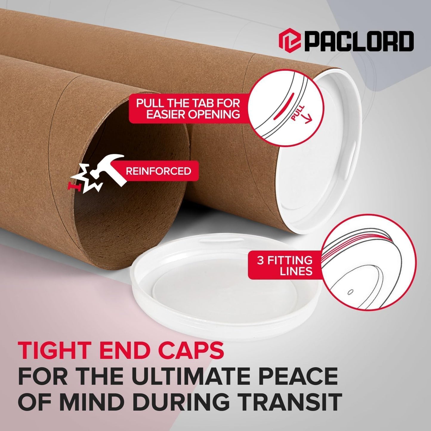 4" x 12" Heavy-Duty Reinforced Cardboard Mailing Tube, Pack of 1 Tube with 2 Caps – Secure USPS Approved – Great for Shipping and Storing of Prints, Artwork, Posters or Documents
