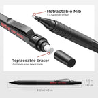 Nicpro 30PCS Black Metal Mechanical Pencil Set in Leather Case, Art Drafting - Image 6