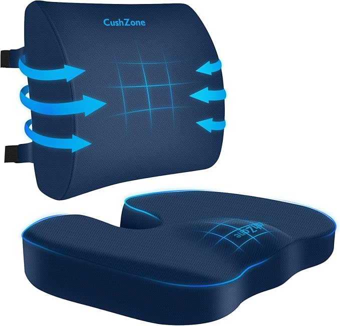 CushZone Seat Cushion, Lumbar Support Pillow by CushZone