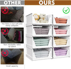 SNSLXH 8 Pack Stackable Closet Storage Bins, Space-Saving Wardrobe Organizer - Image 2
