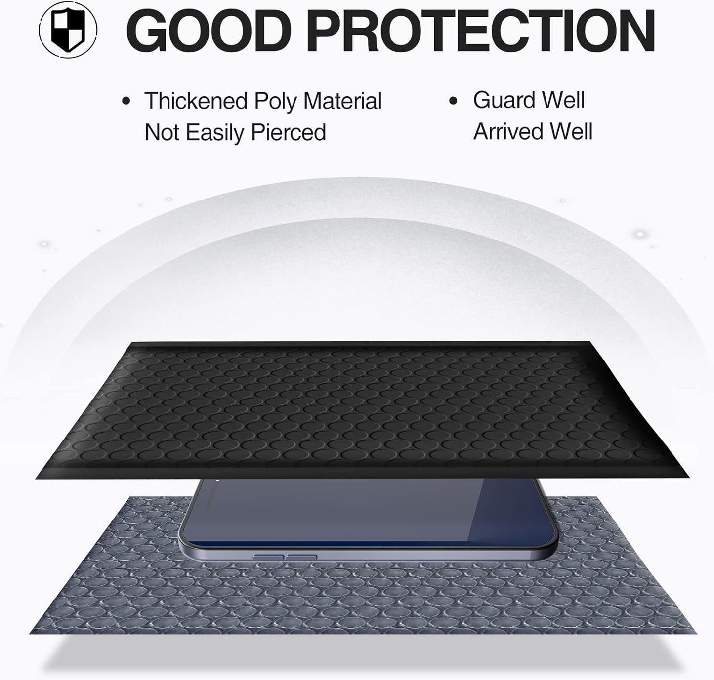 UCGOU Bubble Mailers 12x16 Inch 40 Pack Usable Size 12x15 Inch Large Padded Envelopes Black Waterproof Packaging Bags for Shipping Self Seal Strong Adhesion Envelopes for Jewelry Makeup Supplies