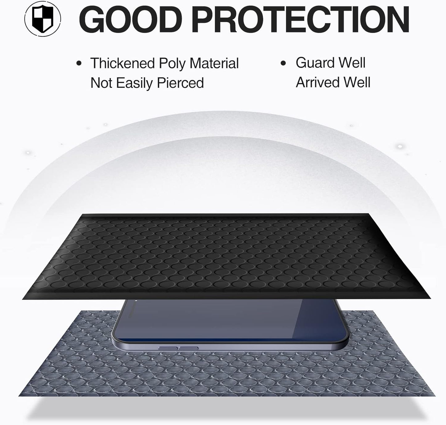 UCGOU Bubble Mailers 8.5x12 Inch 40 Pack Usable Size 8.5x11 Inch Black Padded Envelopes Medium Waterproof Packaging Bags for Shipping Self Seal Strong Adhesive Envelopes for Jewelry Makeup Supplies