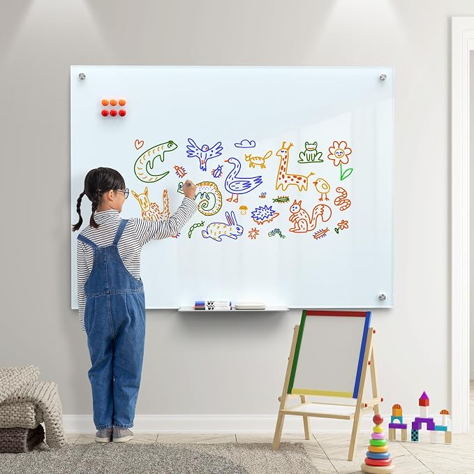 MaxGear Glass Whiteboard Wall Mounted, Frameless Magnetic Dry Erase Board - Image 8