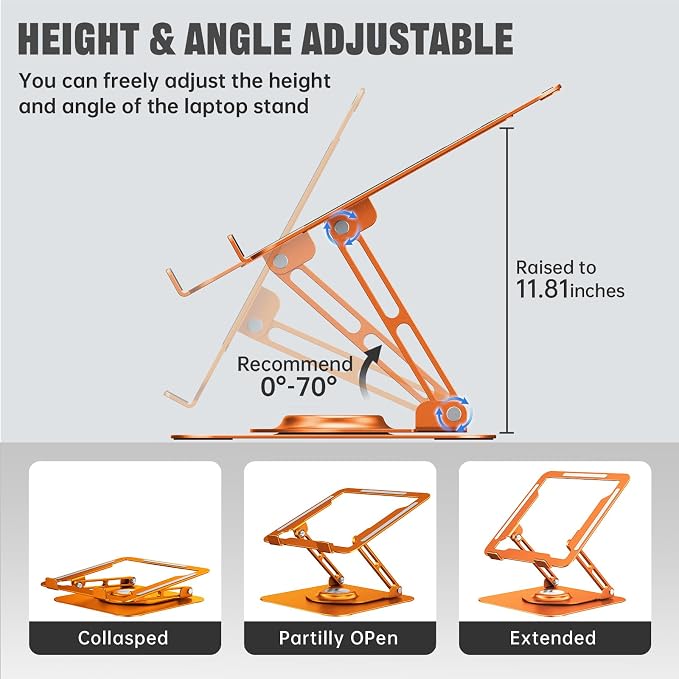 JOYEKY Laptop Stand for Desk, Adjustable Computer Stand - Image 3