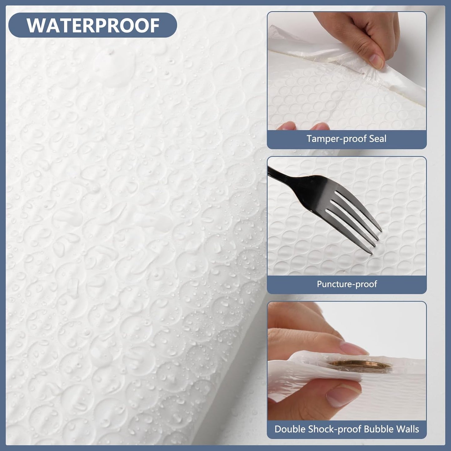 30 Pack White Bubble Mailers 10.5x16 Inch Poly Padded Envelopes Self-Seal Bubble Mailer Shipping Envelopes for Shipping Clothes, Packing