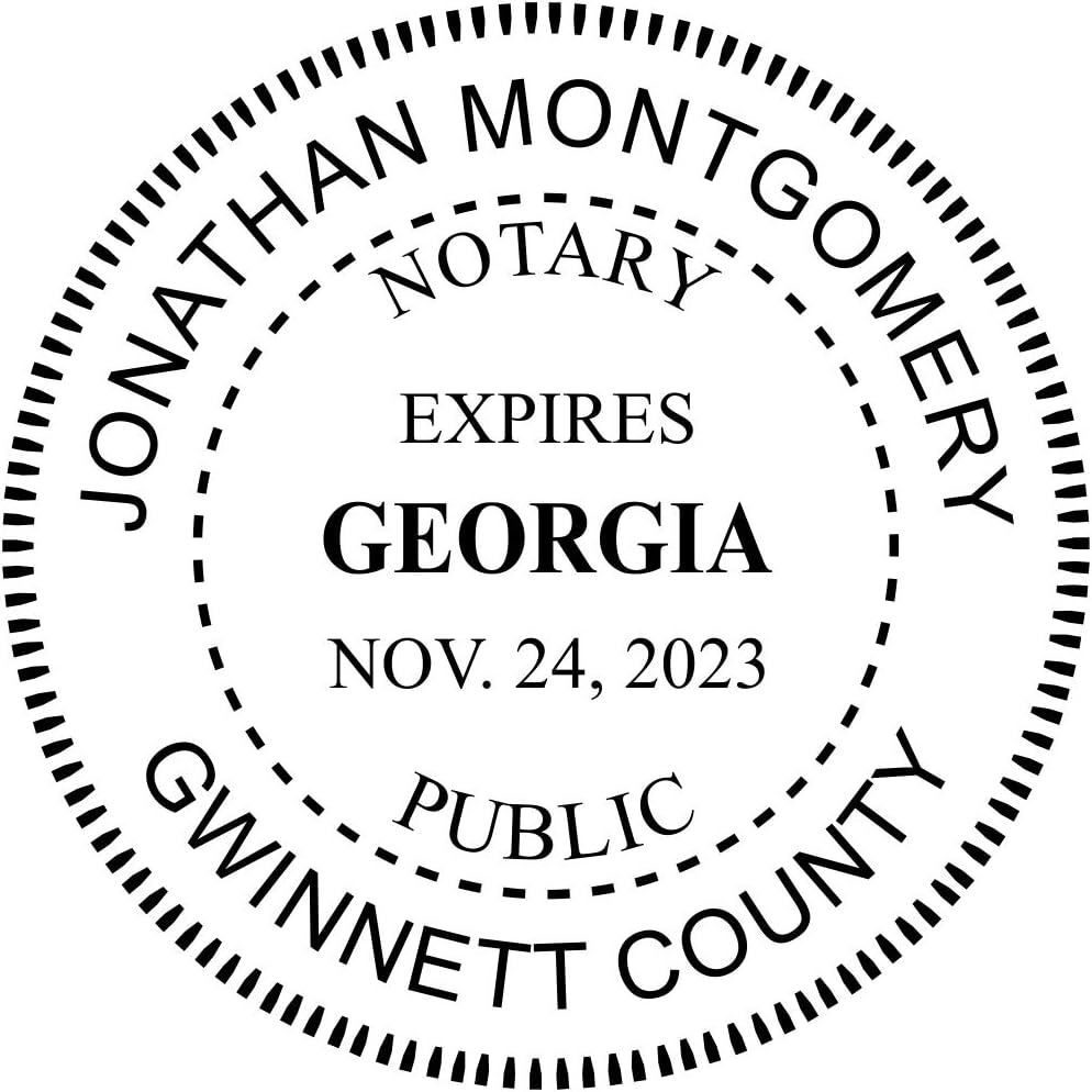 Georgia Round Notary Stamp | Official State Notary Stamp | Official Seals | Meets State Specifications (Georgia, Round Stamp)