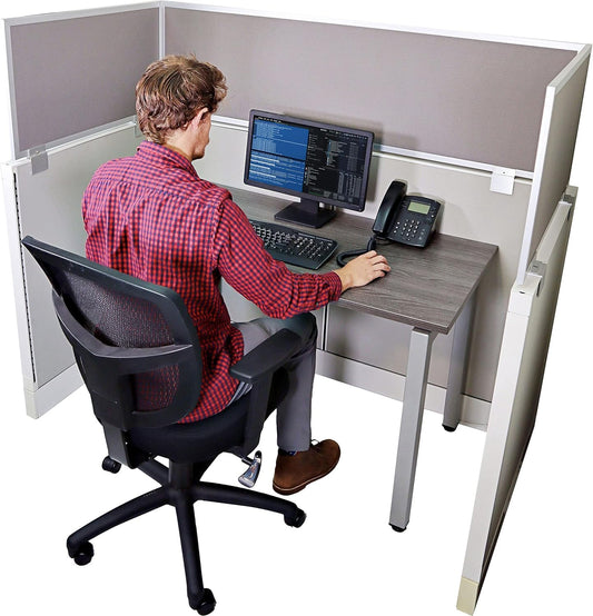 OBEX Acoustical Cubicle Privacy Screen Extender Desk Panel & Office Divider, Add Separation & Block Noise, 12" x 42", Overcast