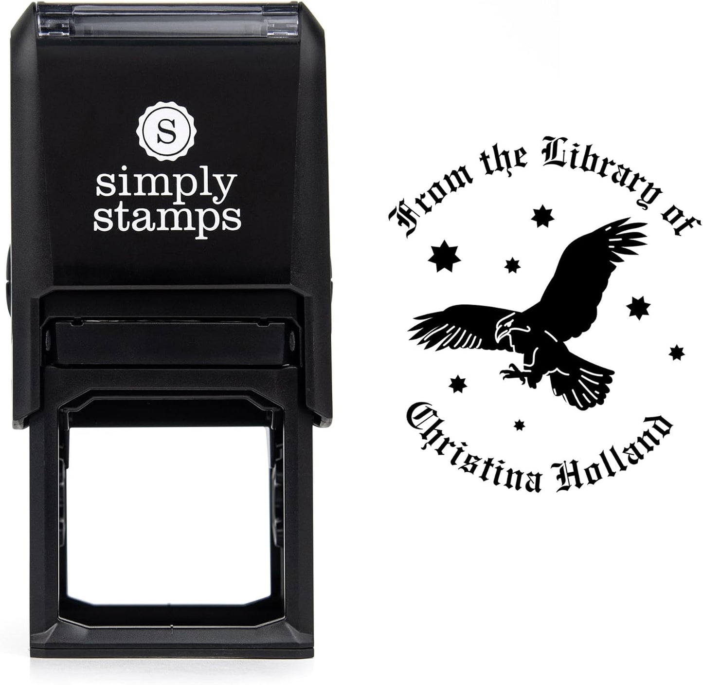 from The Library of Embossers & Stamps for Fantasy Book Readers | Custom Embosser | Custom Stamp | Ex Libris | Elevate Your Fantasy Collection of Stories and Novels (Design 10, Self-Inking Stamp)
