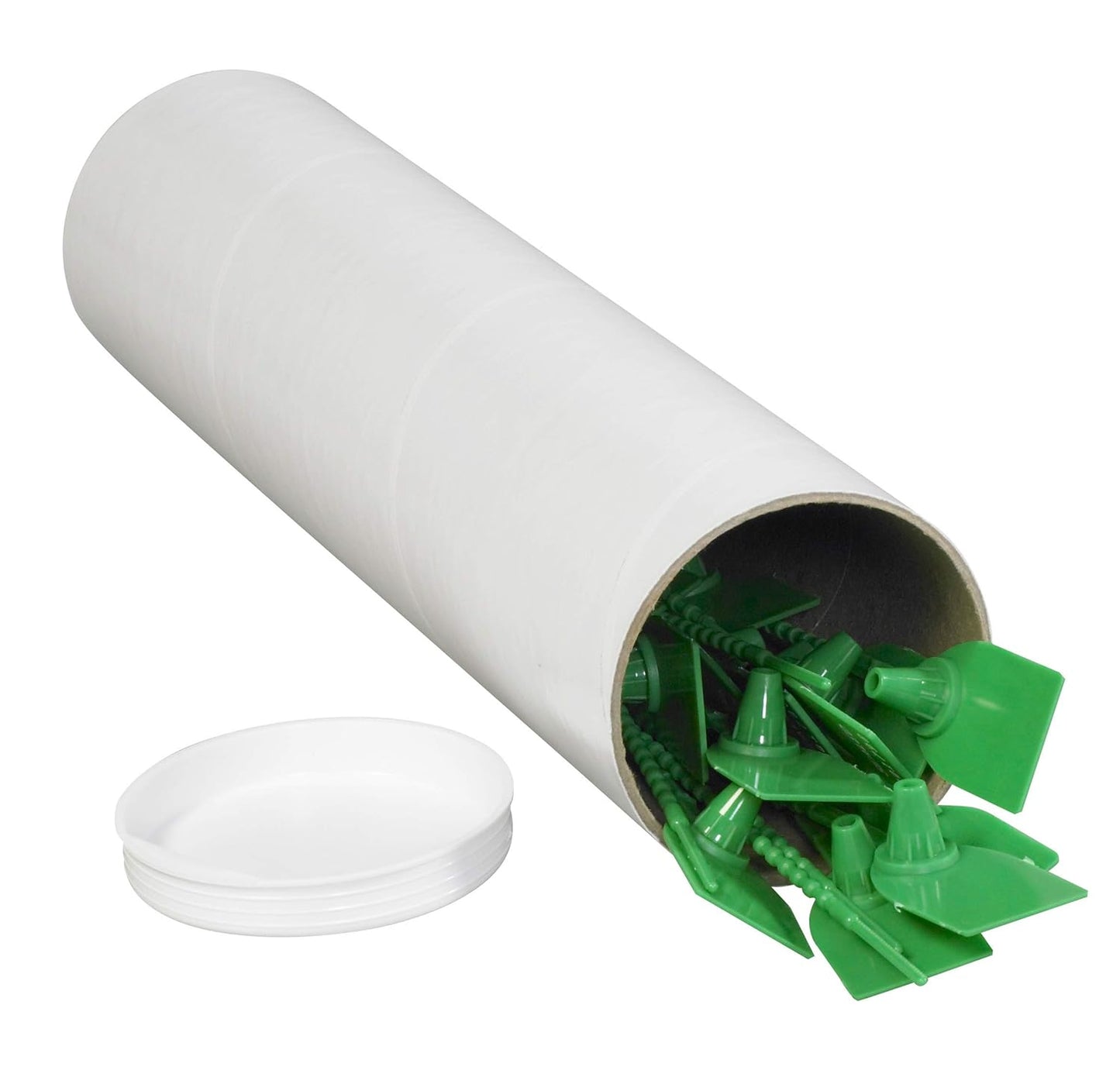 BOX USA BP3036W Mailing Tubes with Caps, 3" x 36", White (Pack of 24)