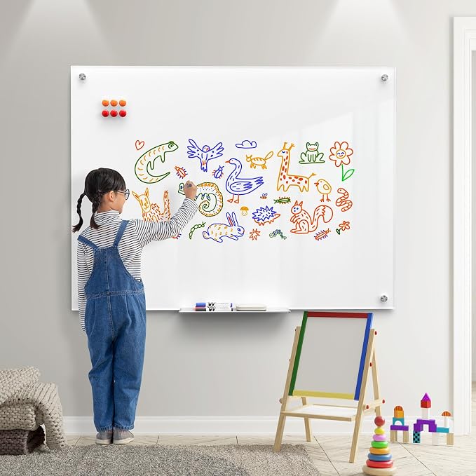 MaxGear Glass Whiteboard Wall Mounted, Frameless Magnetic Dry Erase Board - Image 8